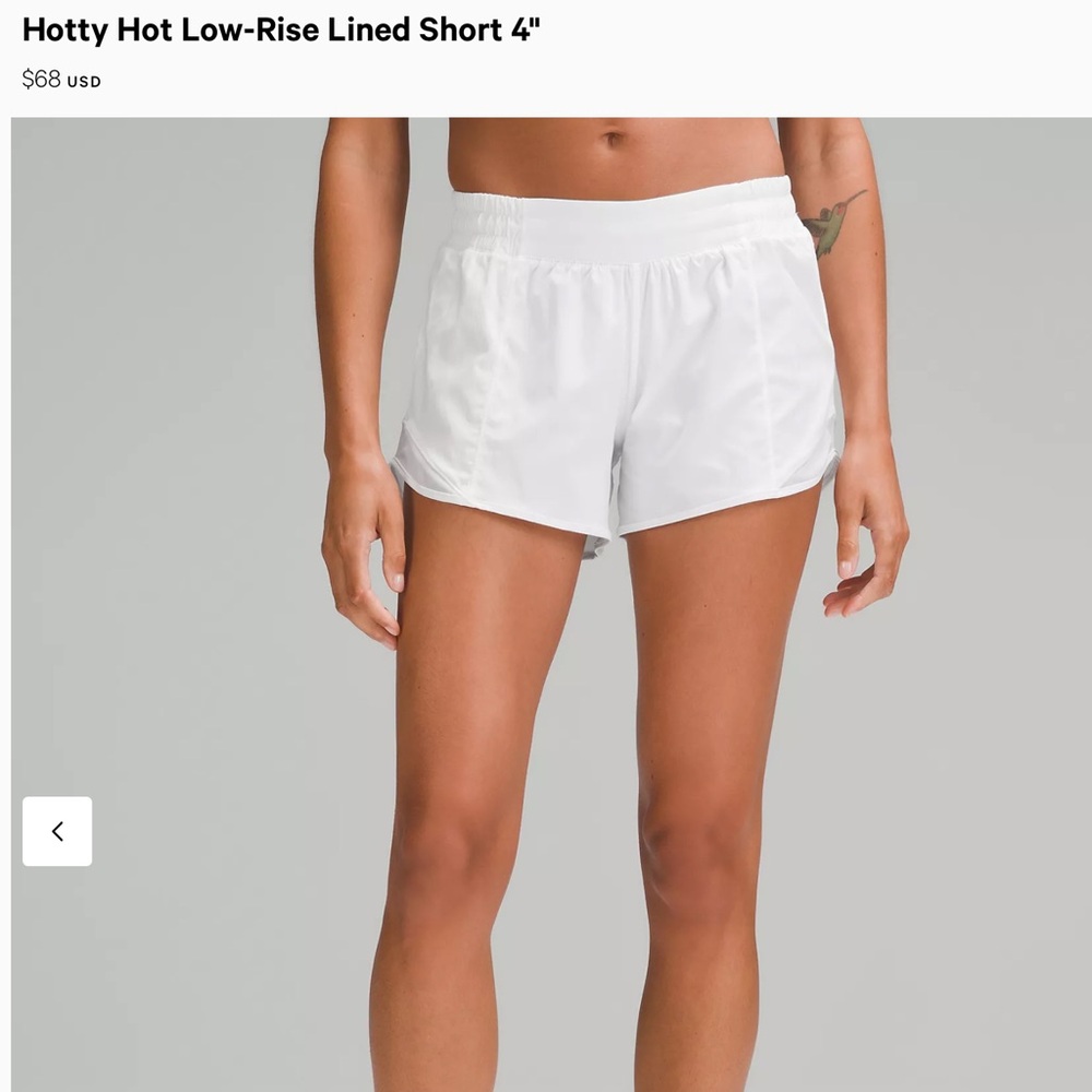 NWT lululemon Hotty Hot LR 4” Lined Short- 6